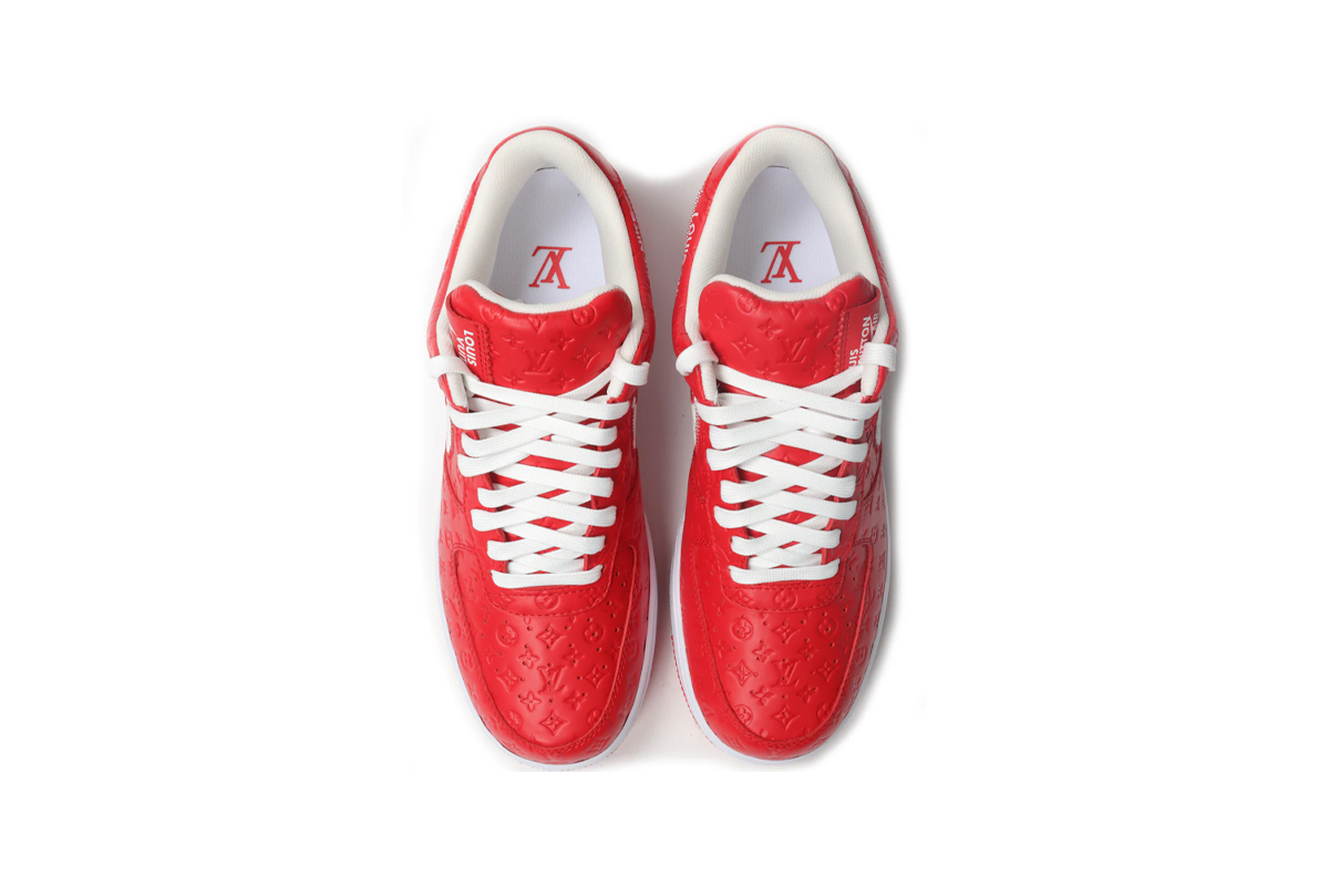 Louis Vuitton Trainer x Nike Air Force 1 Debossed  LV monogram Red & White