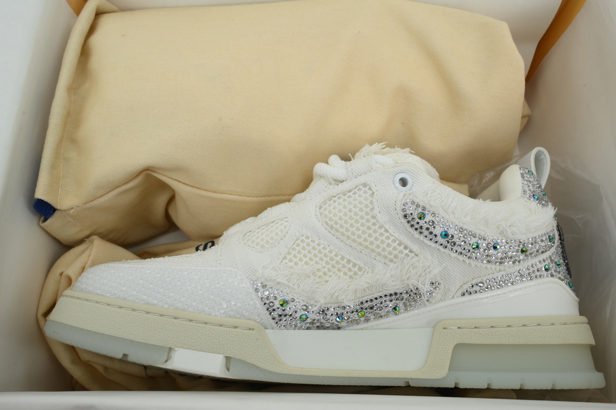 Louis Vuitton LV Skate Sneaker Silver White Diamond