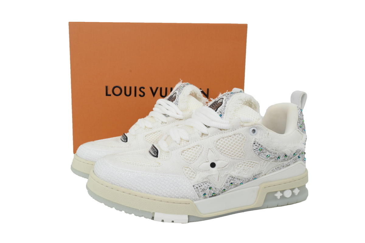 Louis Vuitton LV Skate Sneaker Silver White Diamond