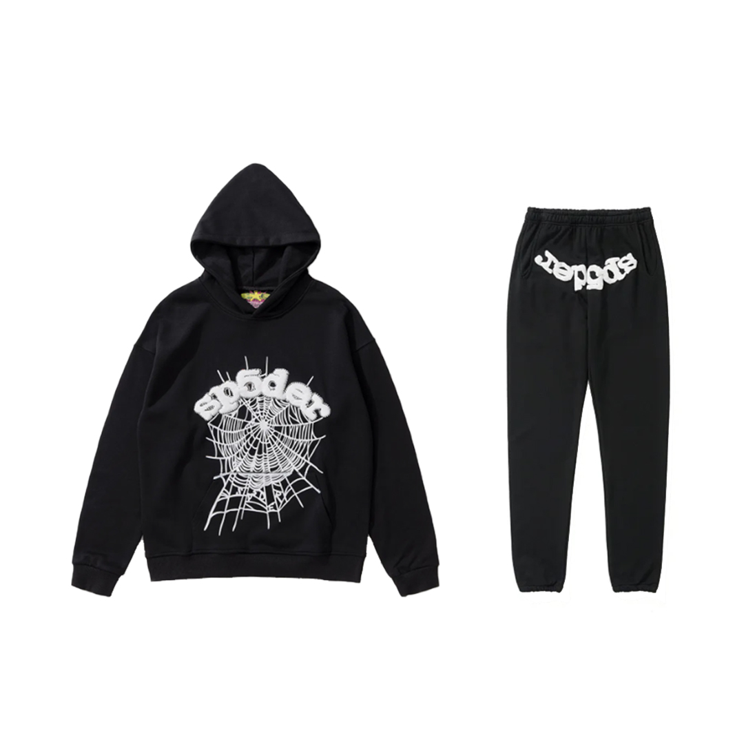 Sp5der Web Hoodie/Sweatpant Set Black
