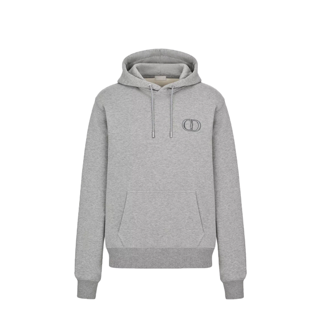 Dior CD Icon Hooded Sweatshirt Gray Cotton Fleece