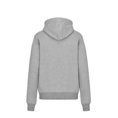 Dior CD Icon Hooded Sweatshirt Gray Cotton Fleece 02
