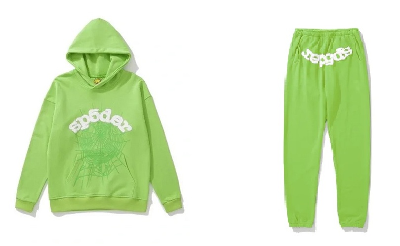Sp5der Web Hoodie/Sweatpant Set Green