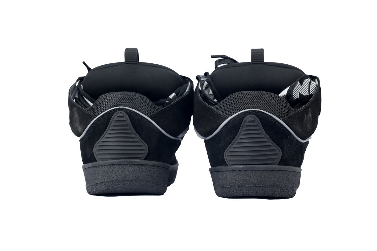 Lanvin Leather Curb Sneaker Black Grey