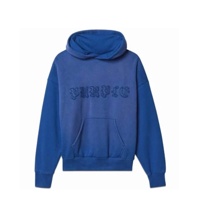 Purple Brand Gothic Applique Hoodie Mazarine Blue  02