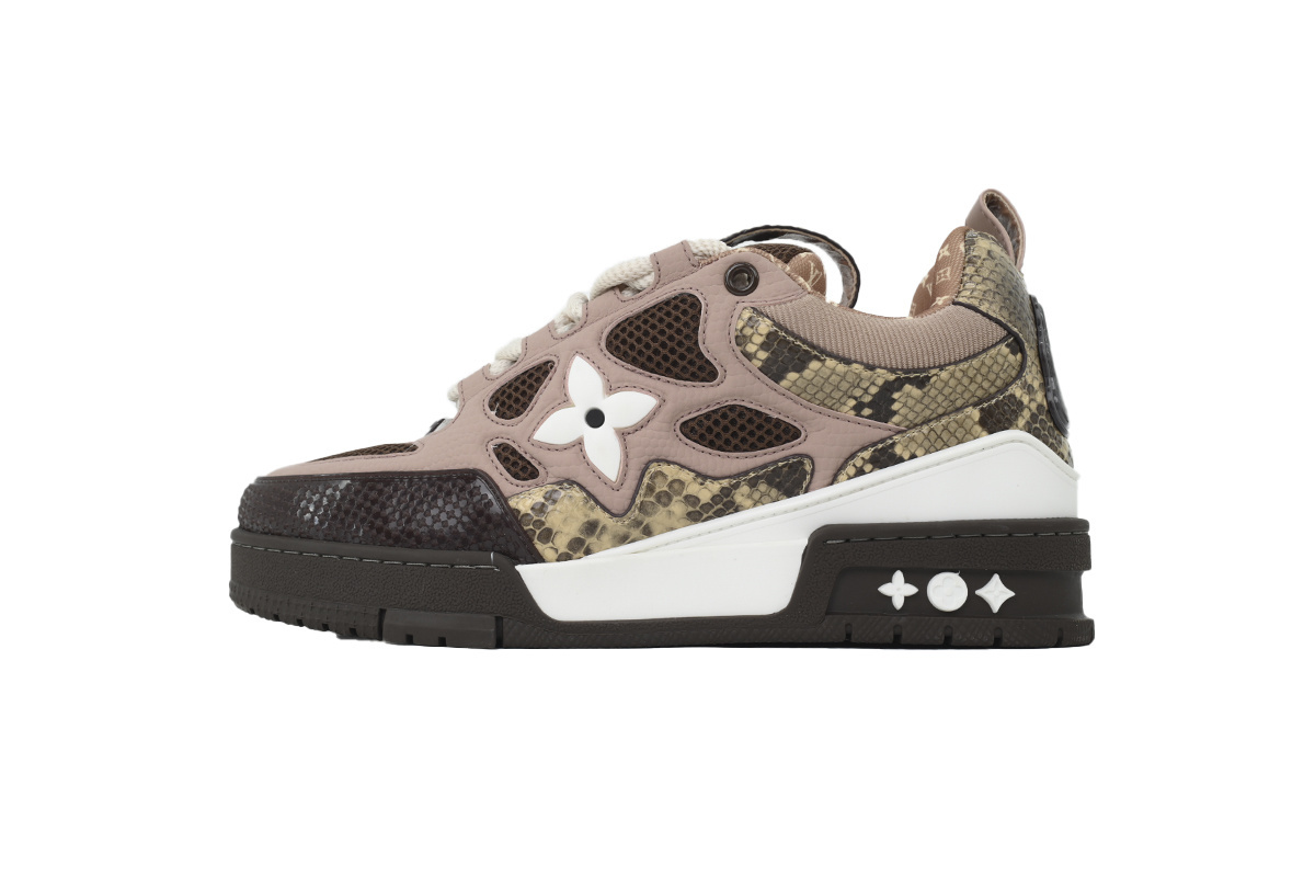 Louis Vuitton LV Skate Sneaker Khaki Colored Rhinestone