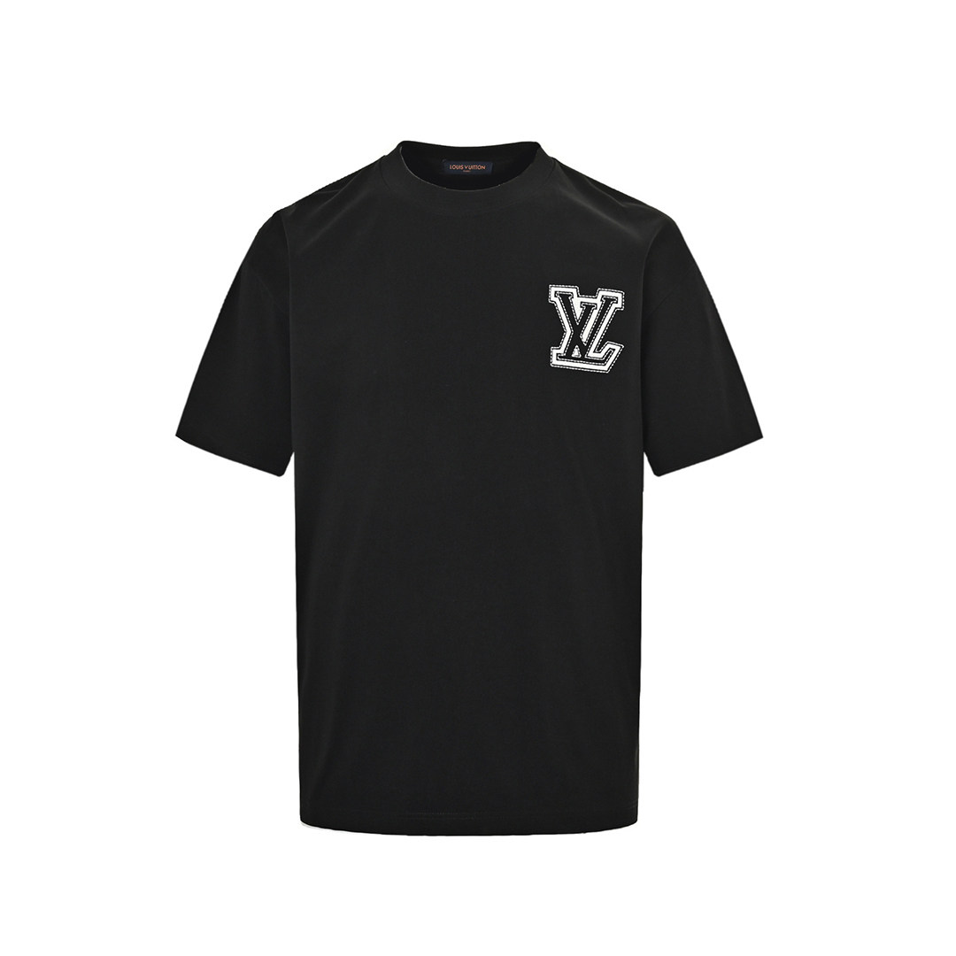 Louis Vuitton Black T-shirt With Logo Lettering