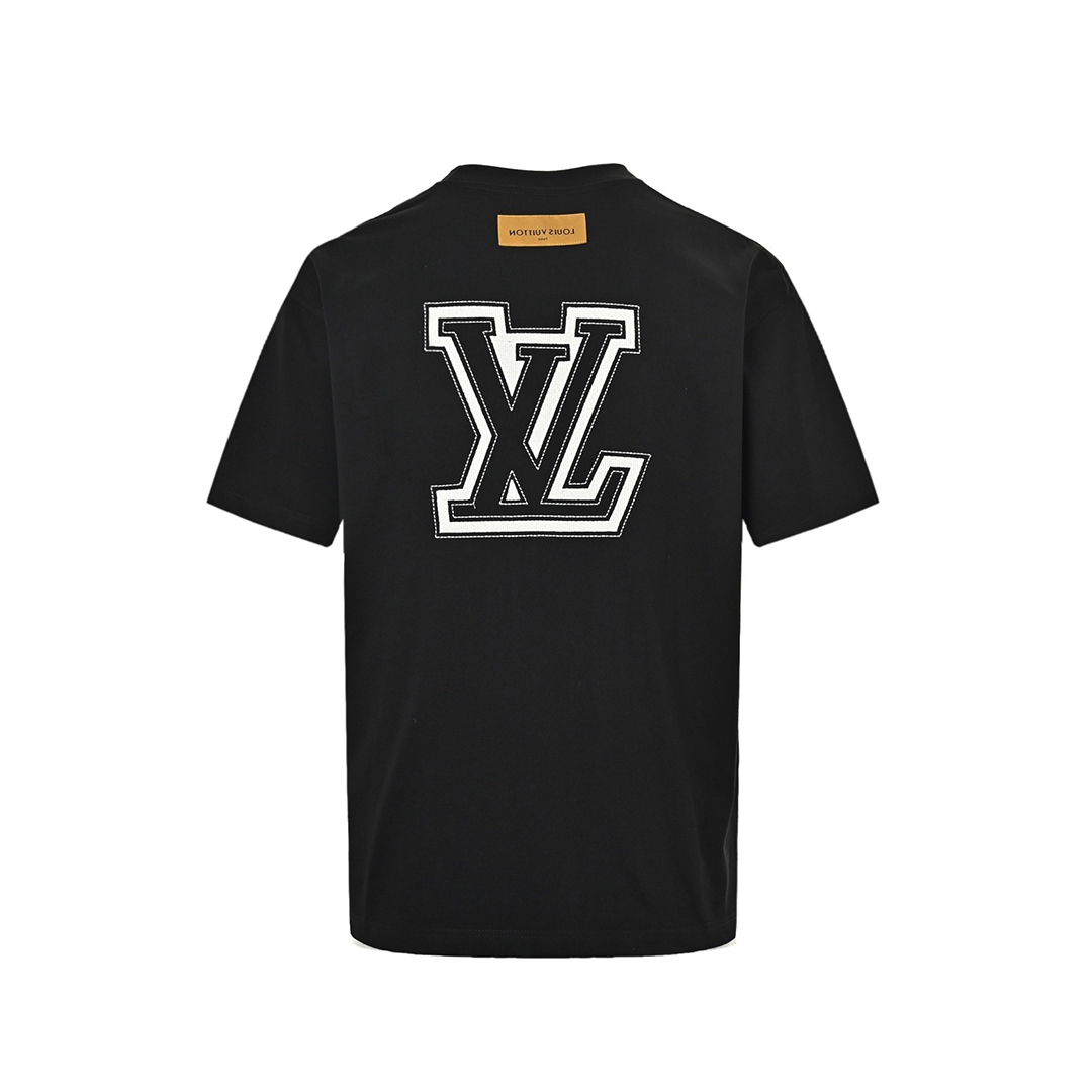 Louis Vuitton Black T-shirt With Logo Lettering