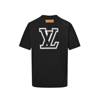 Louis Vuitton Black T-shirt With Logo Lettering 01