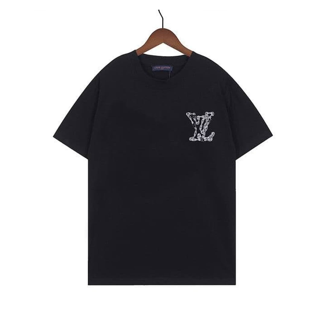 Louis Vuitton Long Chain Logo Letter T-Shirt Black 