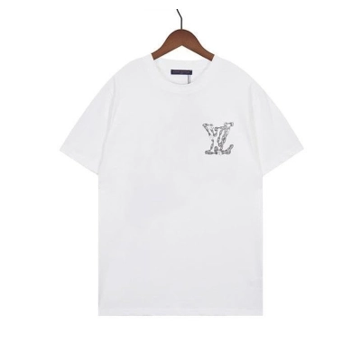 Louis Vuitton Long Chain Logo Letter T-Shirt White 02