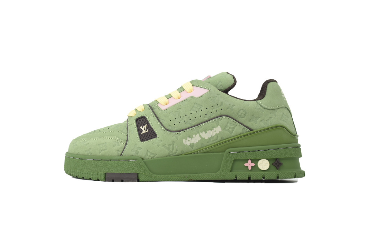 Louis Vuitton Trainer 54 Green Embossed