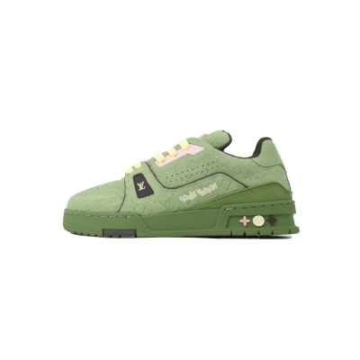 Louis Vuitton Trainer 54 Green Embossed 01