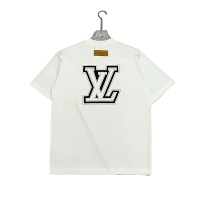 Louis Vuitton White T-shirt With Logo Lettering 01