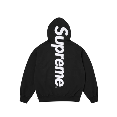 Supreme Satin Applique Hooded Sweatshirt & Sweatpant Set Black 02