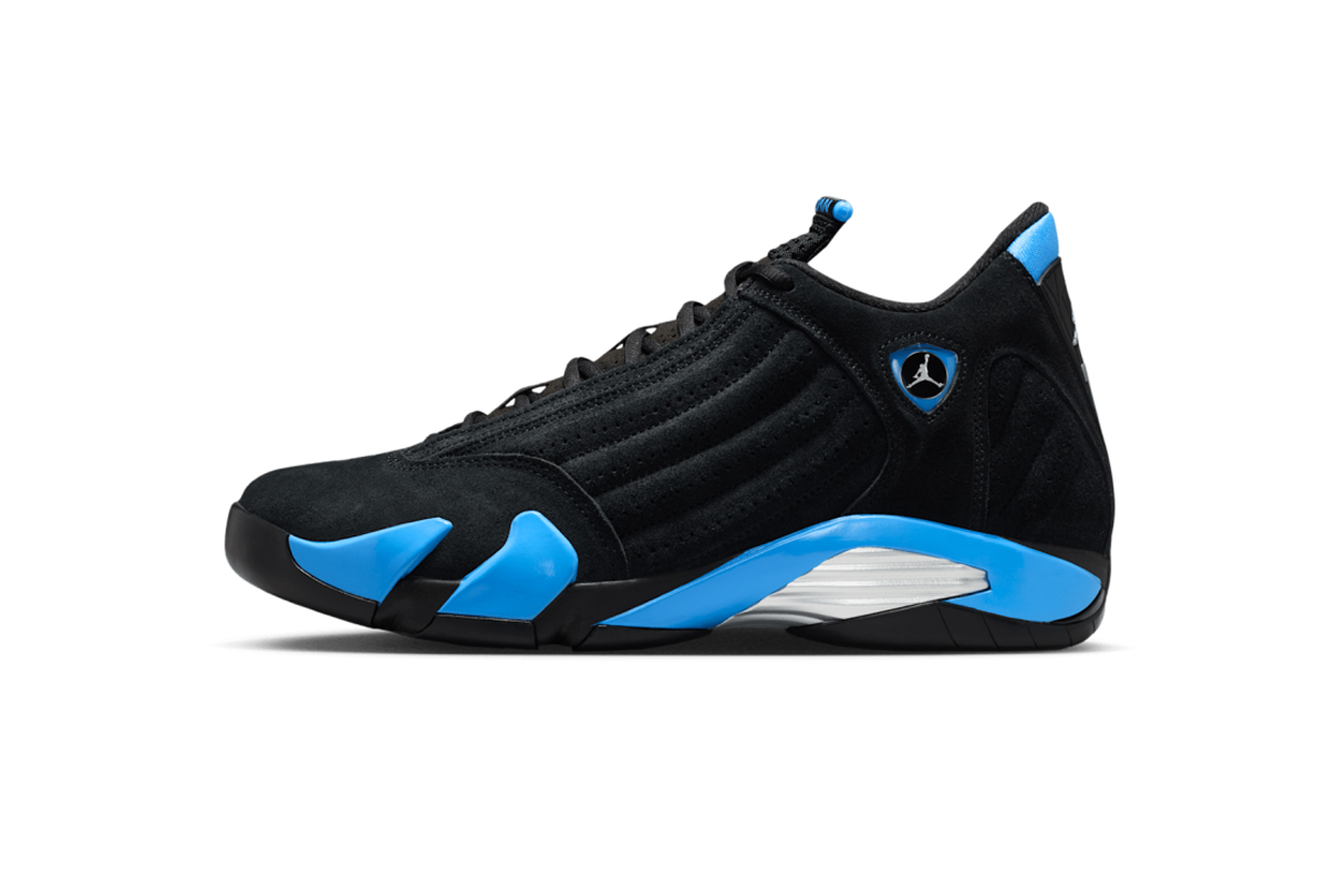 Air Jordan 14 Retro Black and University Blue 487471-007
