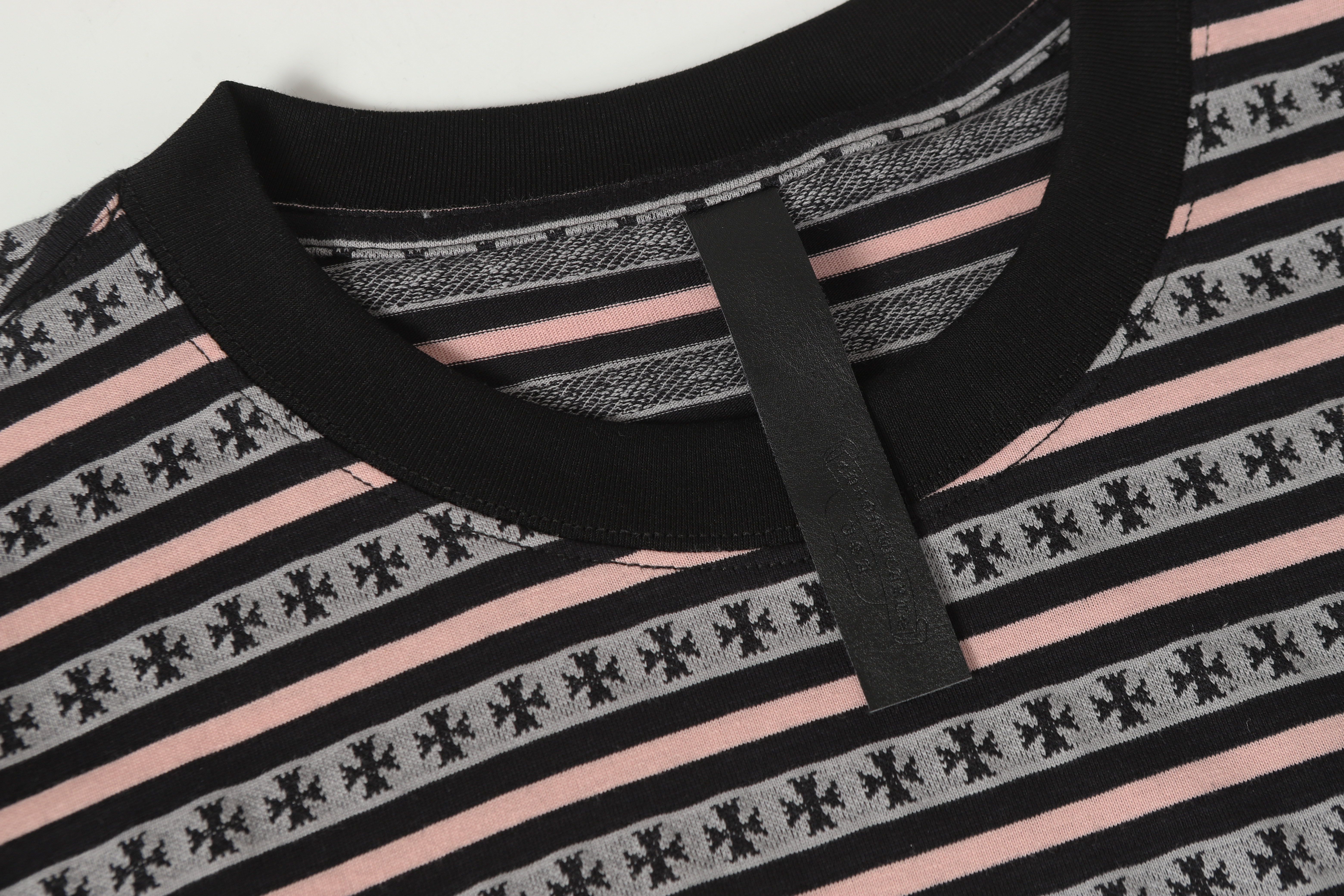 Chrome Hearts Mars Striped Cross T-Shirt #2110 Green/Blue/Black