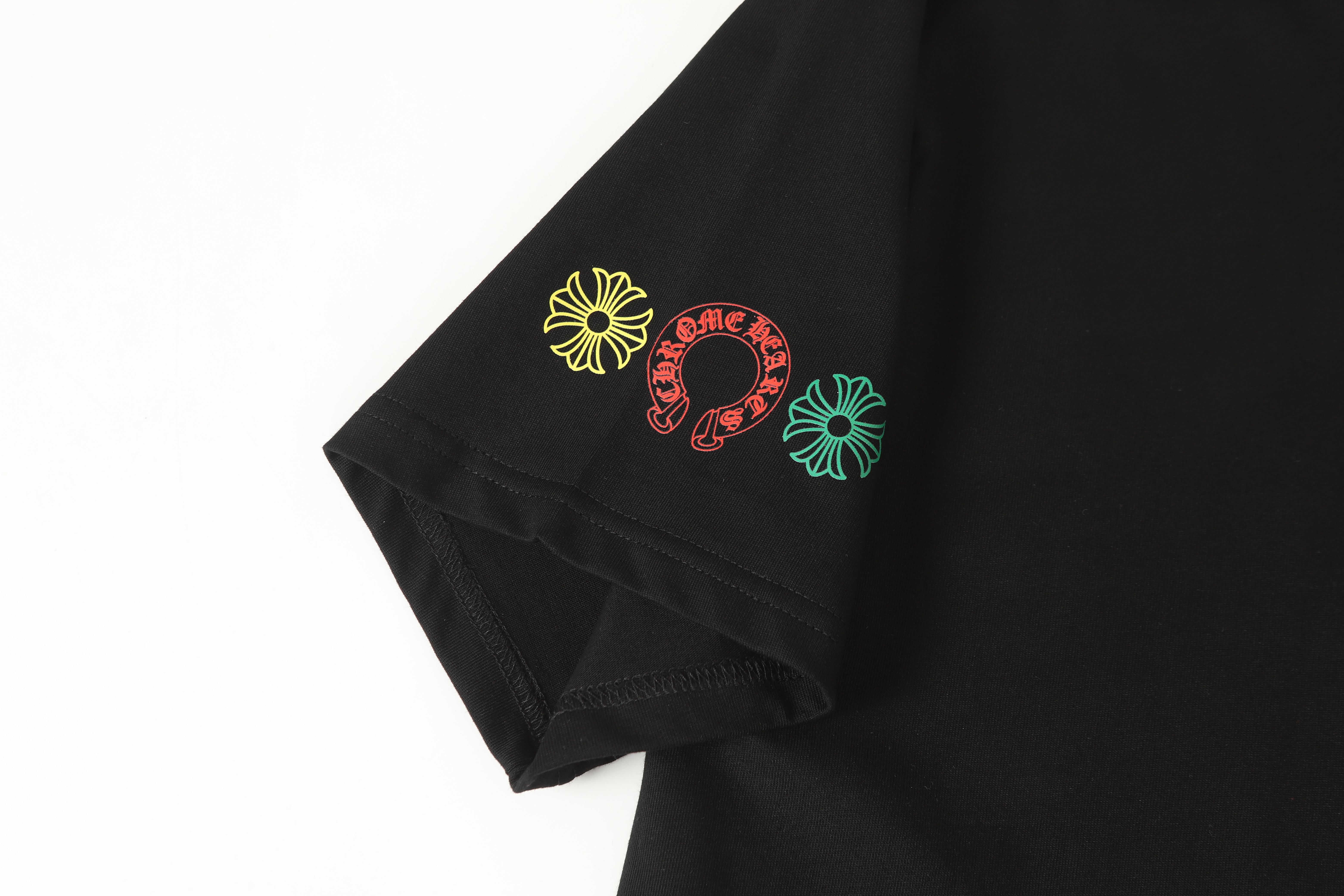 Chrome Hearts Multi Color Cross Cemetery T-shirt #2203 Black/White