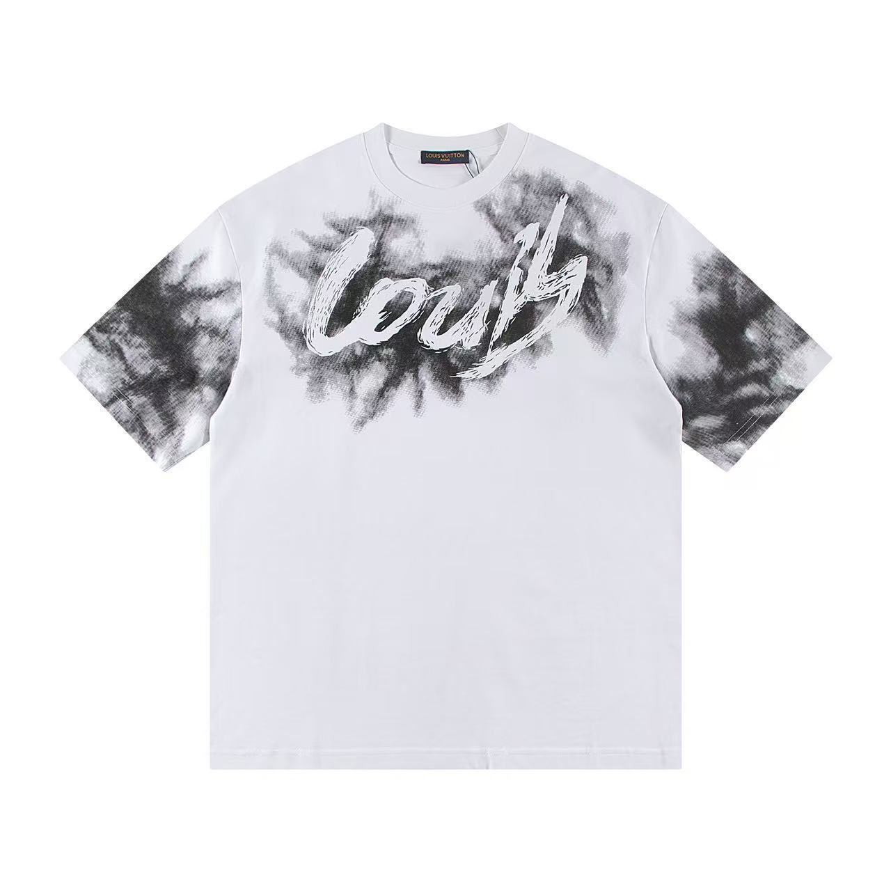 Louis Vuitton T-shirt Z034 Black/White/Gray