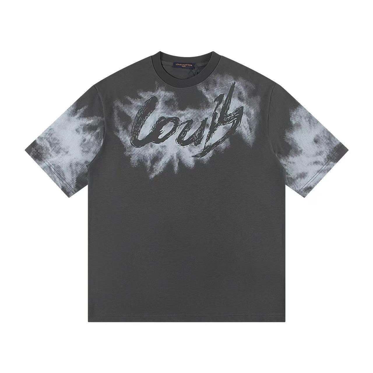 Louis Vuitton T-shirt Z034 Black/White/Gray