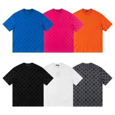 Louis Vuitton T-shirt H888 Gray/Black/White/Orange/Hot Pink 01