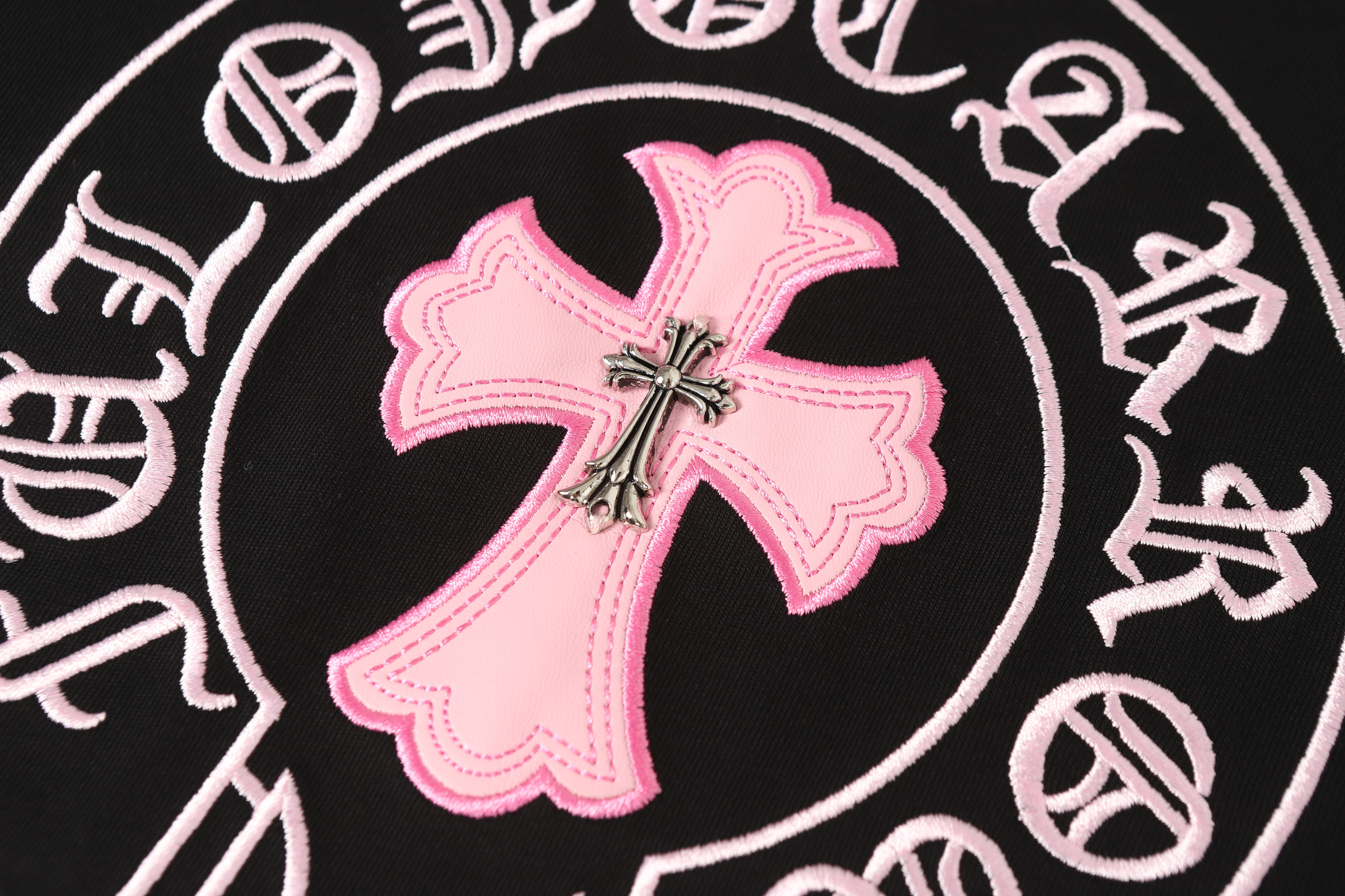 Chrome Hearts T-shirt #2207 Black/White/Pink