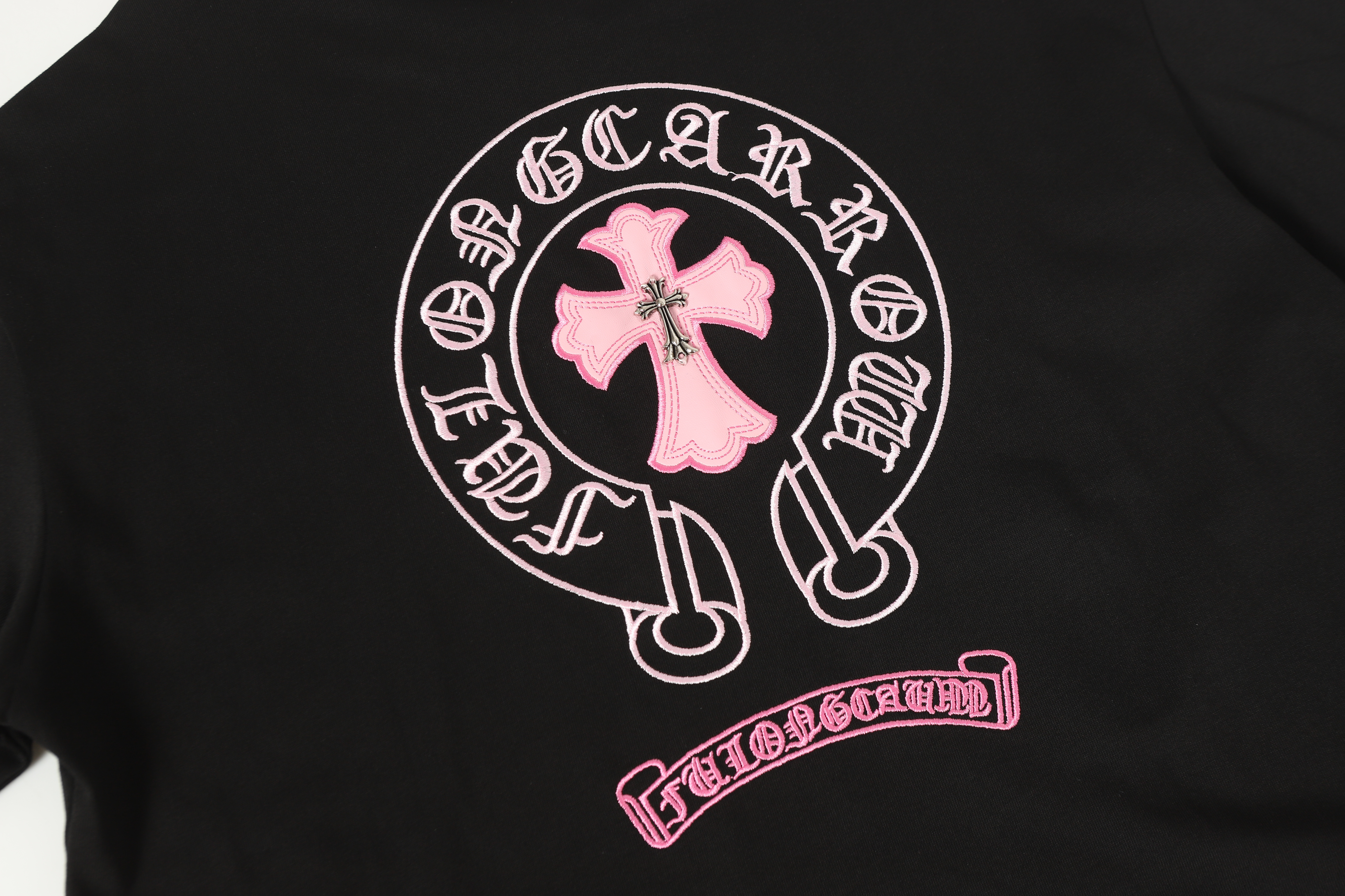 Chrome Hearts T-shirt #2207 Black/White/Pink