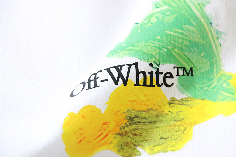 Off-white Color Graffiti Brush Arrow Logo T-Shirt #105 Black/White