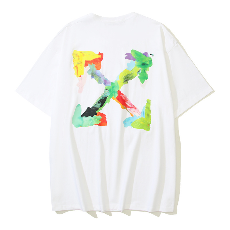 Off-white Color Graffiti Brush Arrow Logo T-Shirt #105 Black/White