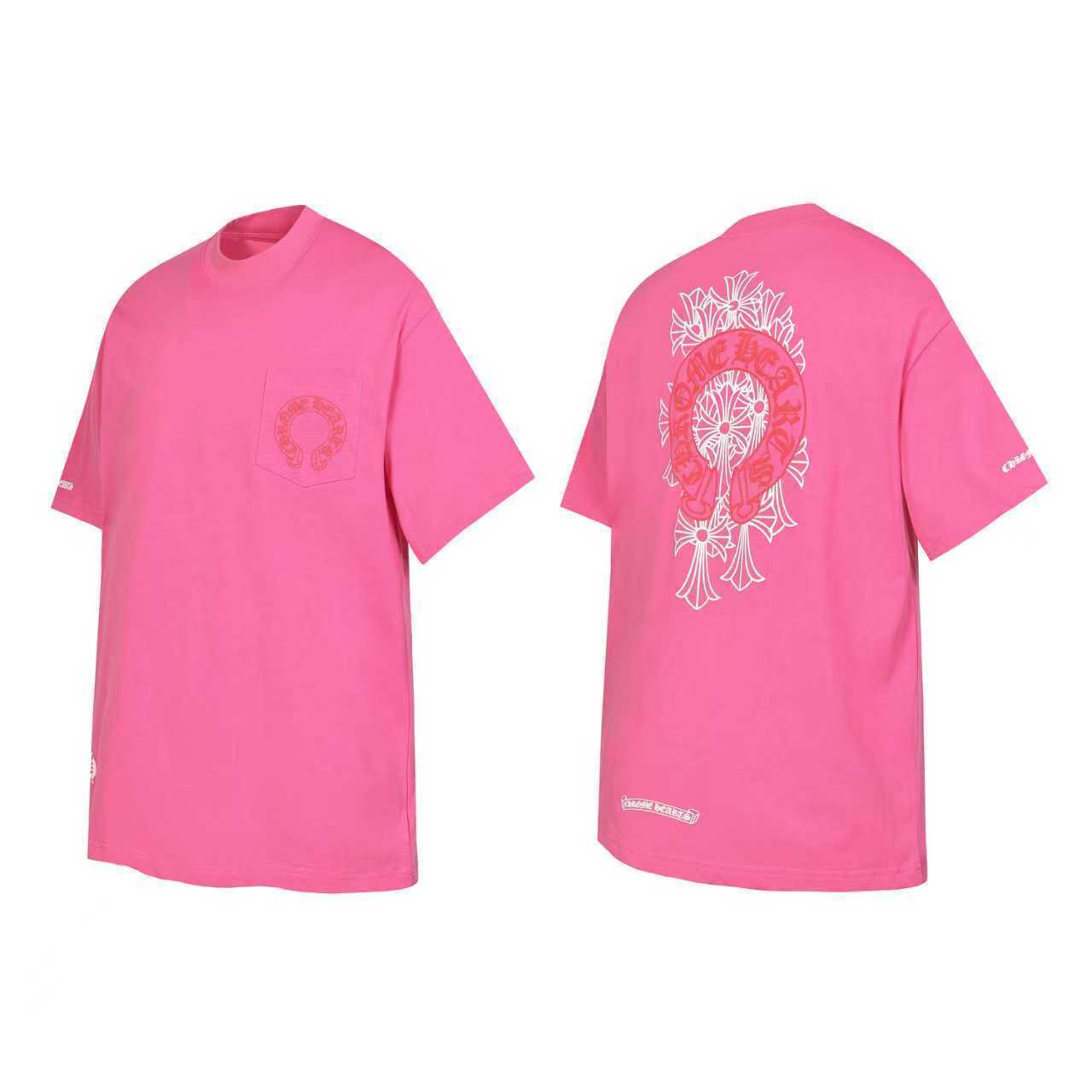 Chrome Hearts T-shirt #2221 Black/White/Pink