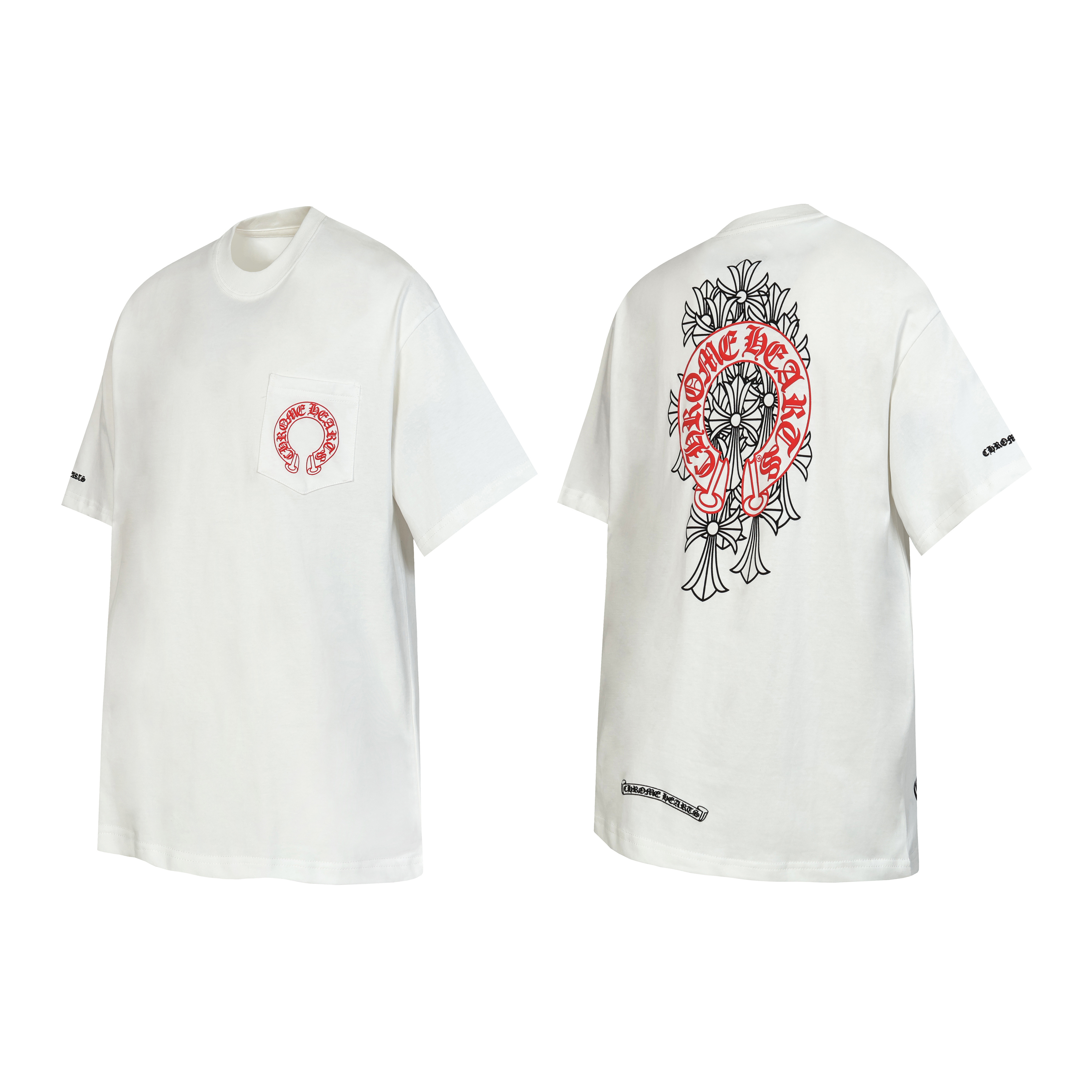Chrome Hearts T-shirt #2221 Black/White/Pink
