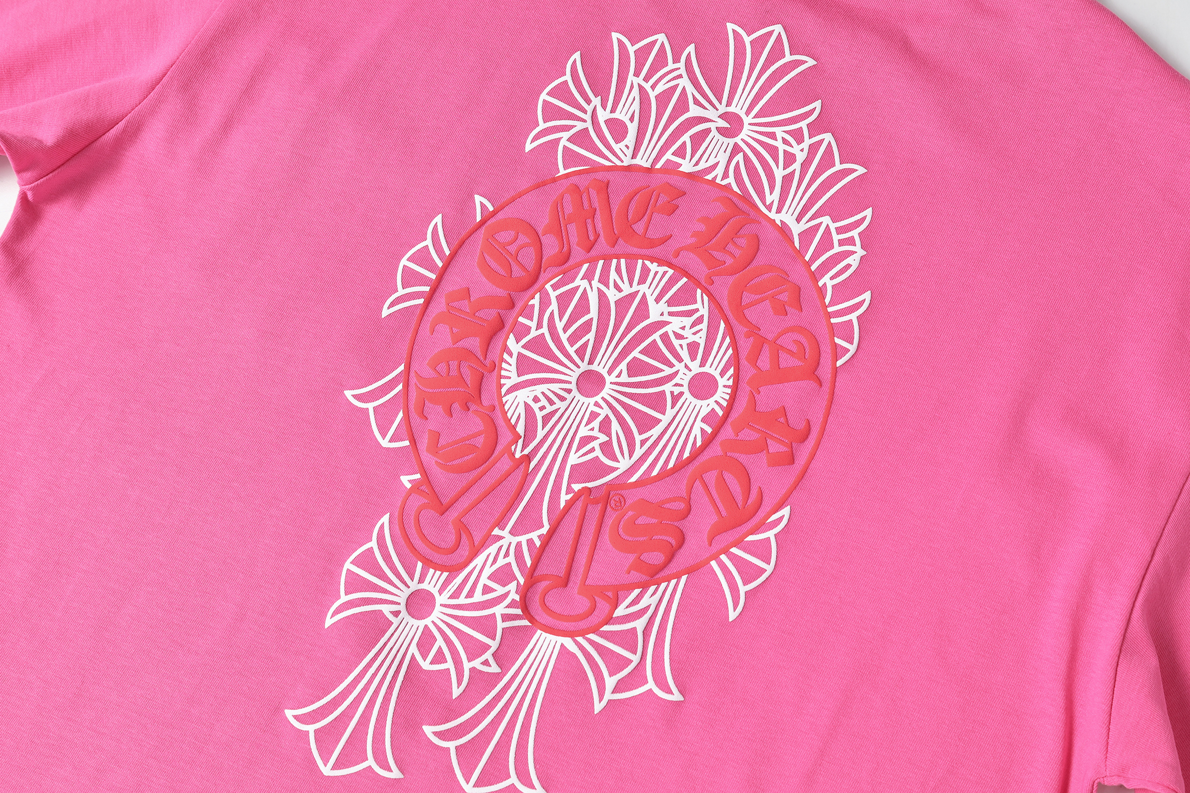 Chrome Hearts T-shirt #2221 Black/White/Pink