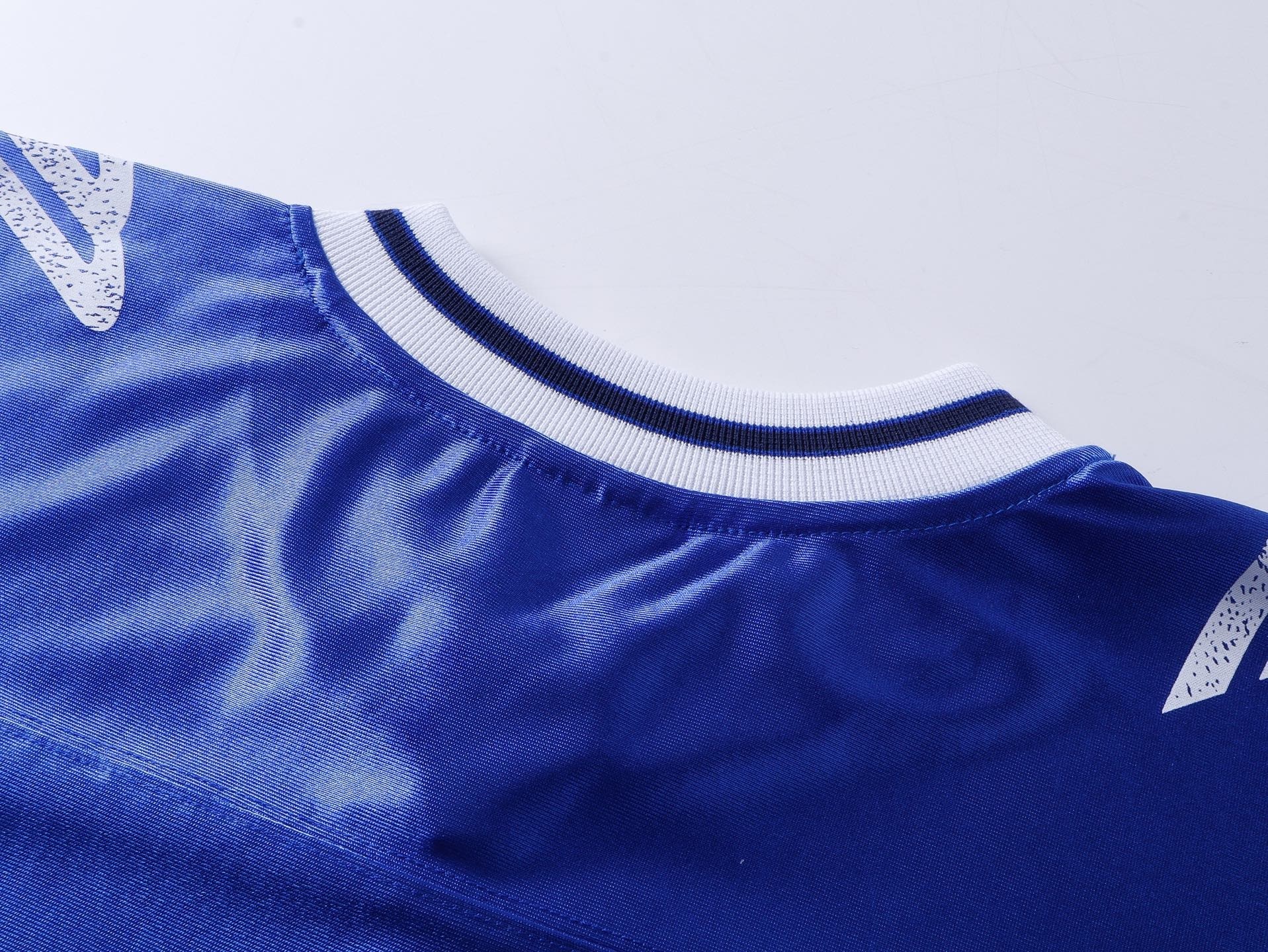 Balenciaga 3B Silhouette Ribbed V-neck Printed T-shirt Black/Blue/Gray