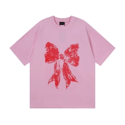 Balenciaga Bow Print T-shirt Black/Pink 02