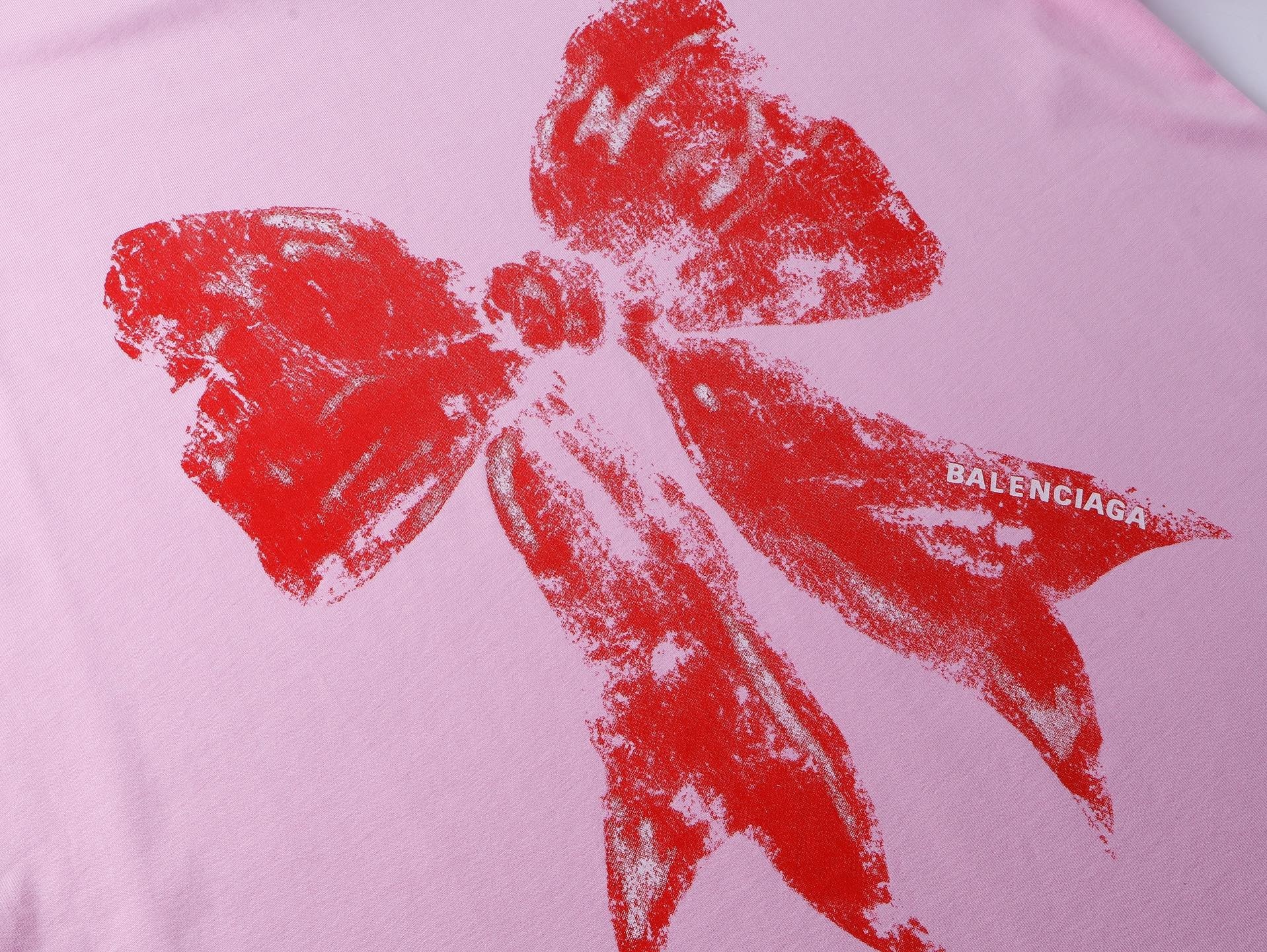 Balenciaga Bow Print T-shirt Black/Pink