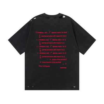 Balenciaga Dirac Equation Art Embroidery Vintage-Style T-Shirt Black 02