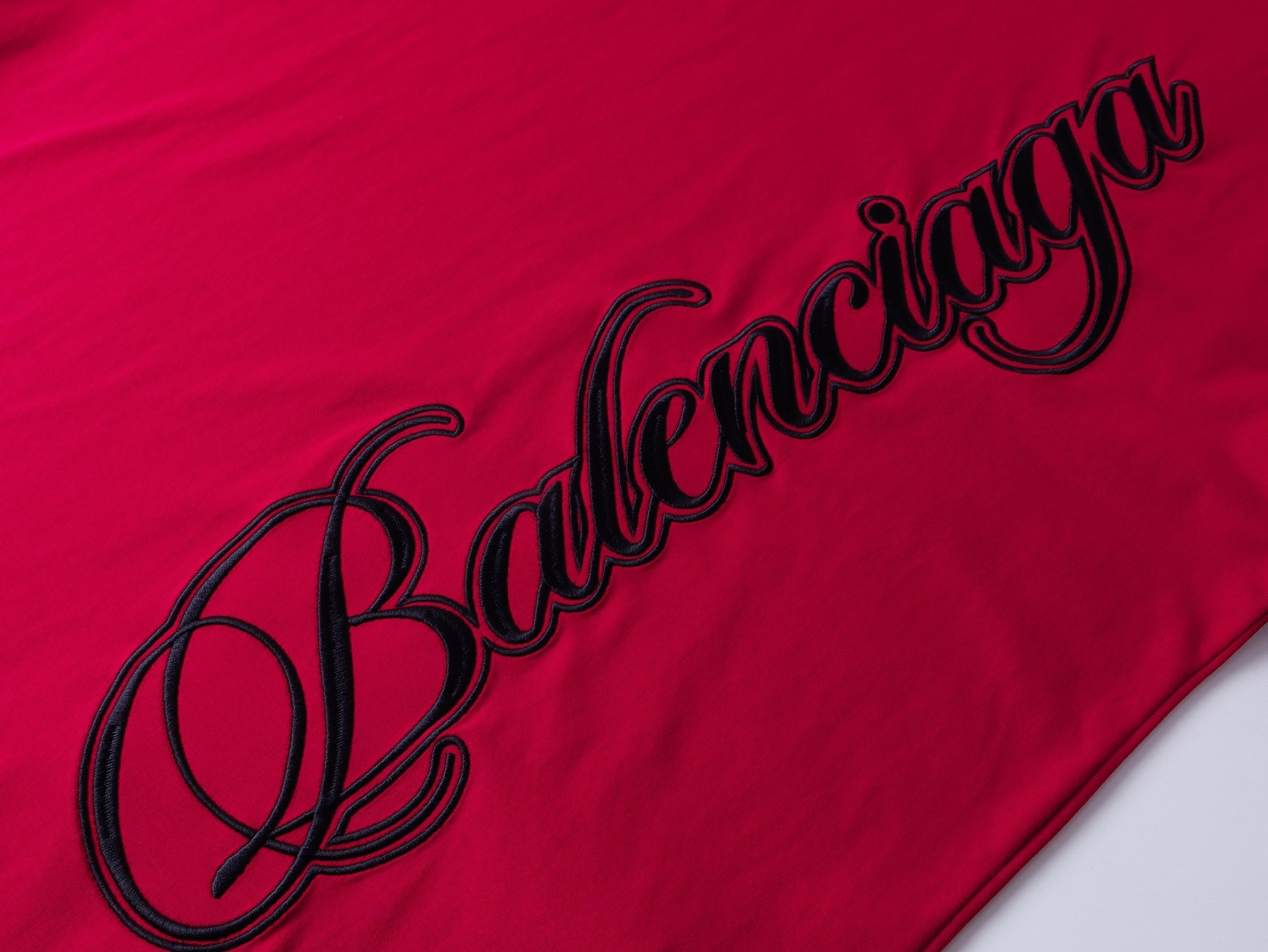 Balenciaga Embroidered Logo T-shirt Black/Red/Gray