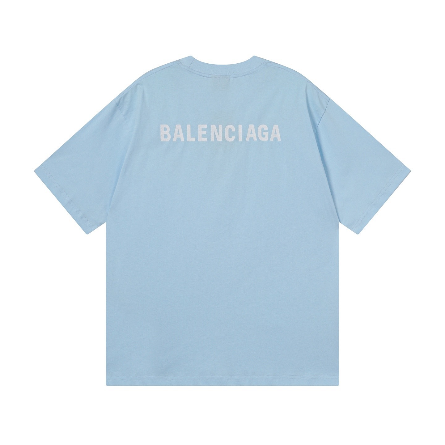 Balenciaga Logo Embroidered Washed Distressed T-shirt Black/Blue
