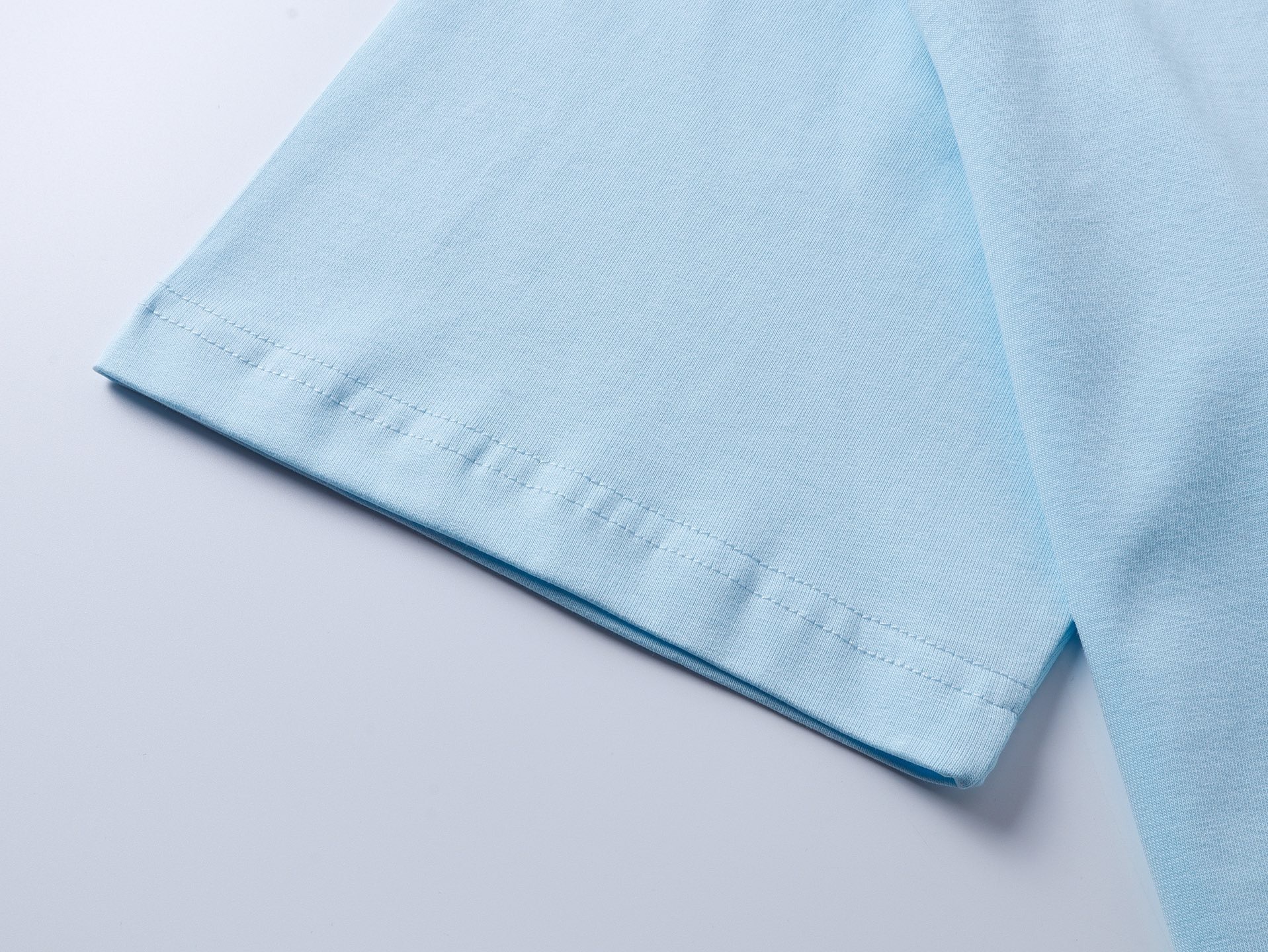 Balenciaga Logo Embroidered Washed Distressed T-shirt Black/Blue