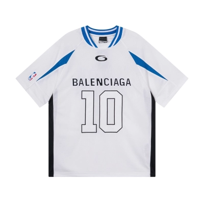 Balenciaga NBA Co-Branded Health Network Qversized Color Bocked T-shirt Black/White/Red 02