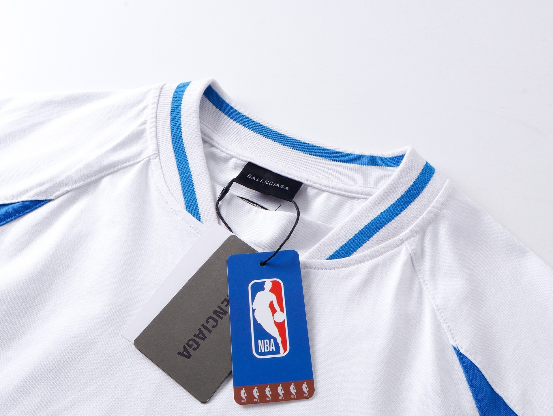 Balenciaga NBA Collab Health Mesh & Color-Block Long-Sleeve T-Shirt Black/Red/White