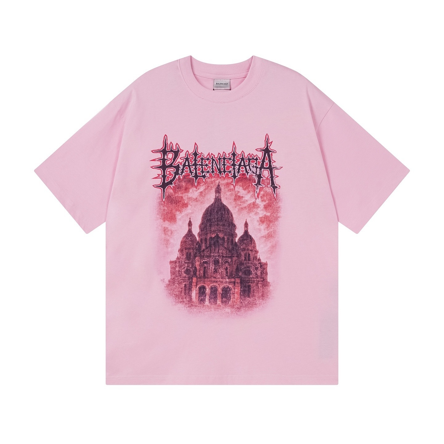 Balenciaga Paris Sacré-Cœur Basilica Printed T-shirt Black/Pink