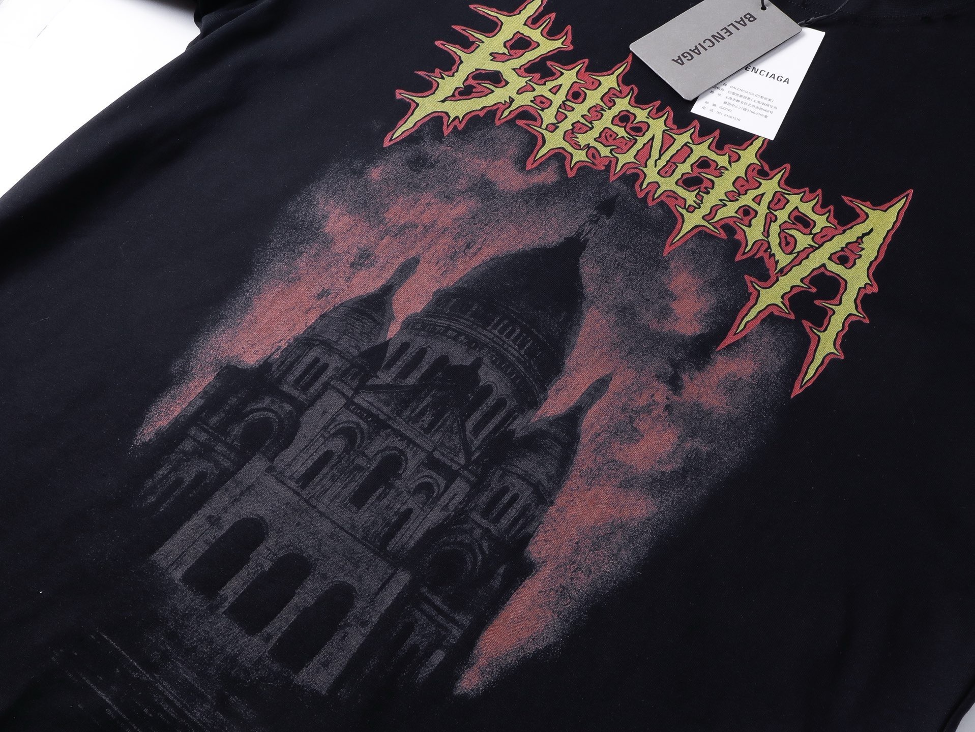 Balenciaga Paris Sacré-Cœur Basilica Printed T-shirt Black/Pink