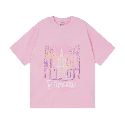 Balenciaga Place Des Vosges Printed T-shirt Pink 01