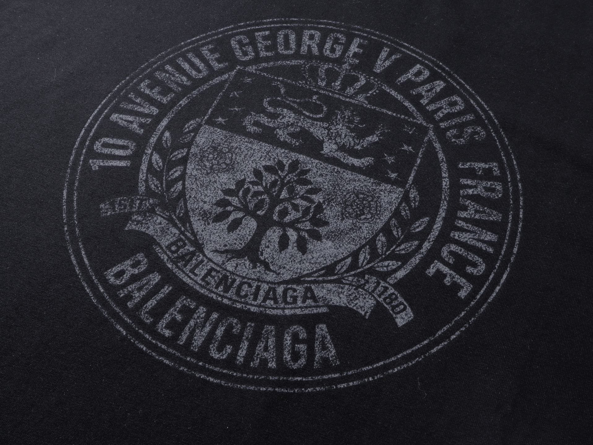 Balenciaga Retro Badge Icon Print T-Shirt Black/Gray