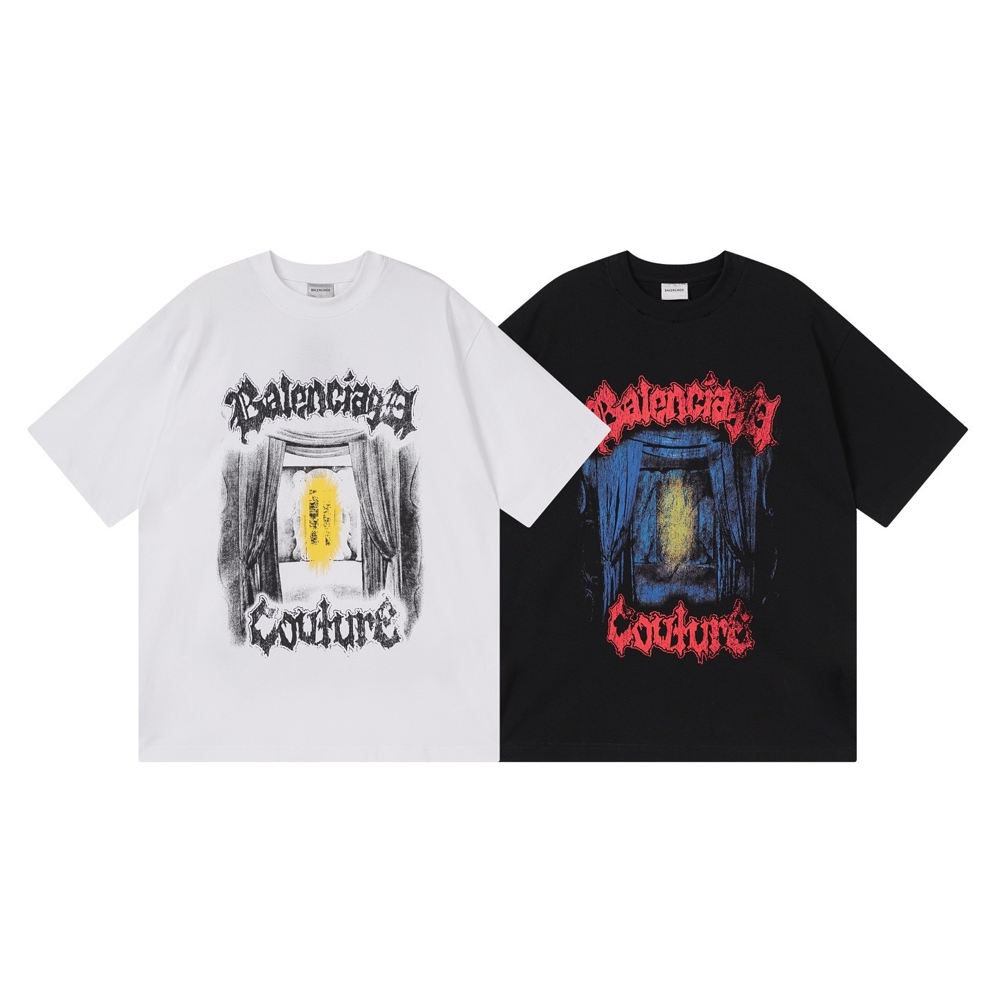 Balenciaga Salon De Couture Artwork Print T-shirt Black/White