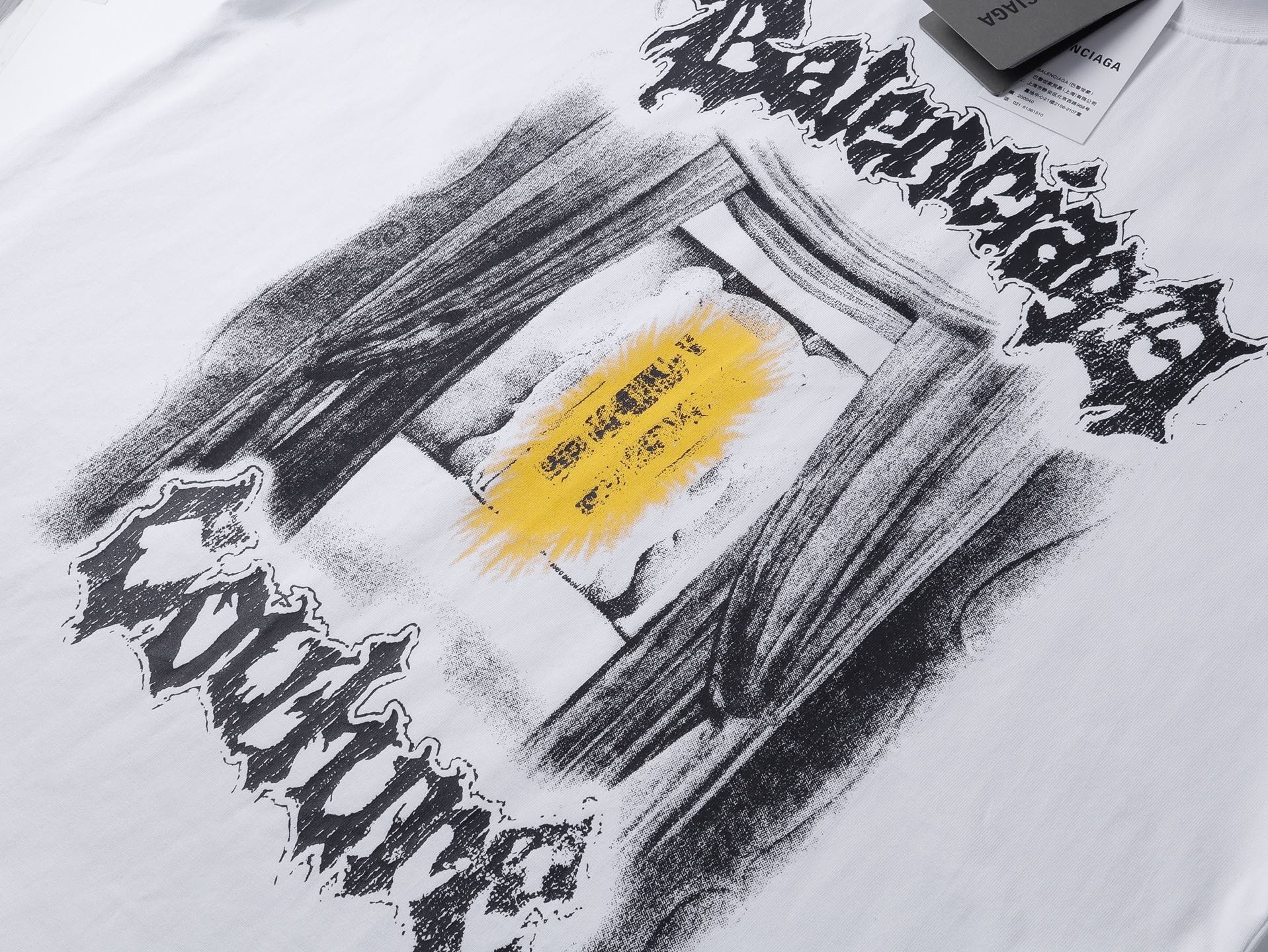 Balenciaga Salon De Couture Artwork Print T-shirt Black/White