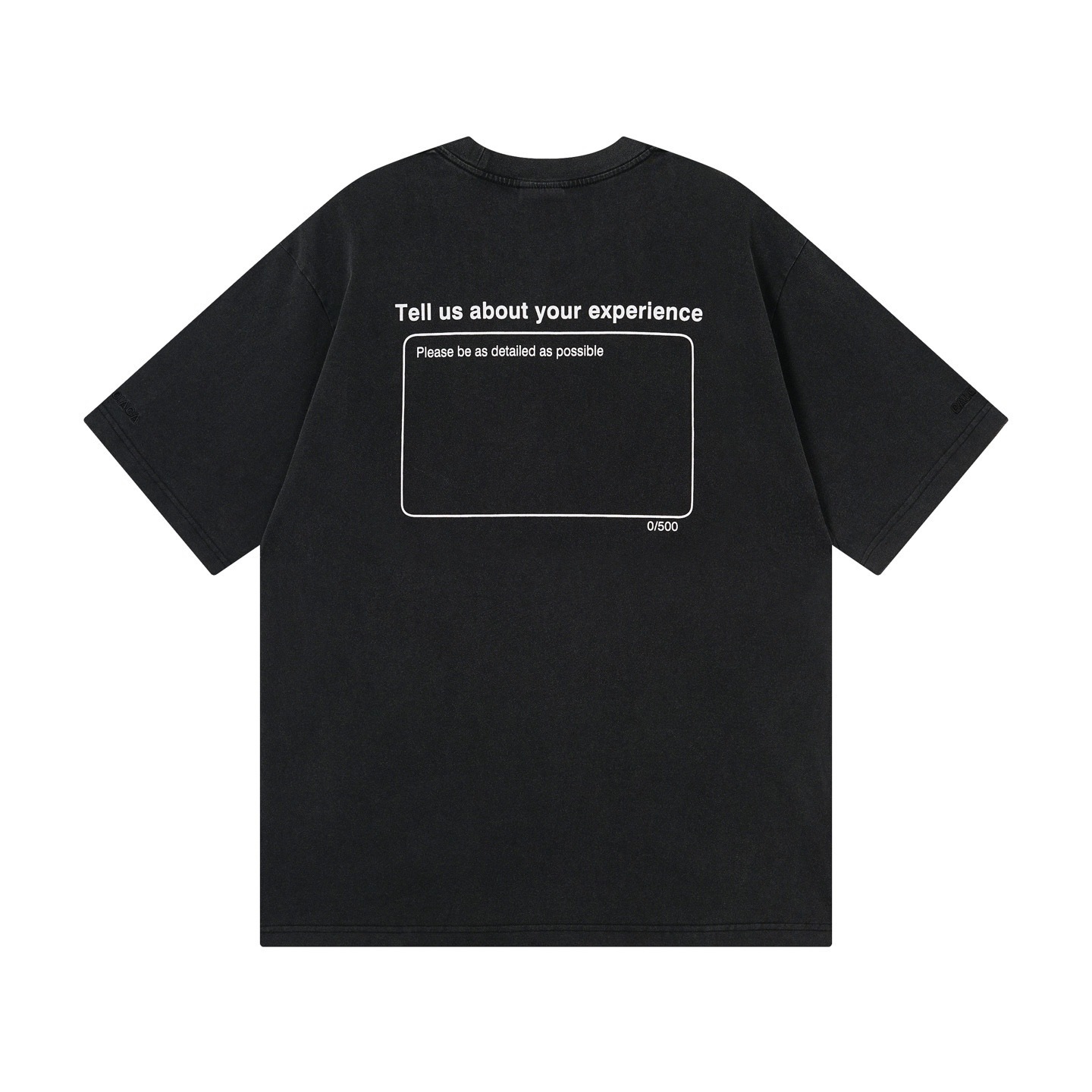 Balenciaga Star Embroidered Washed T-Shirt Black/Lake Blue