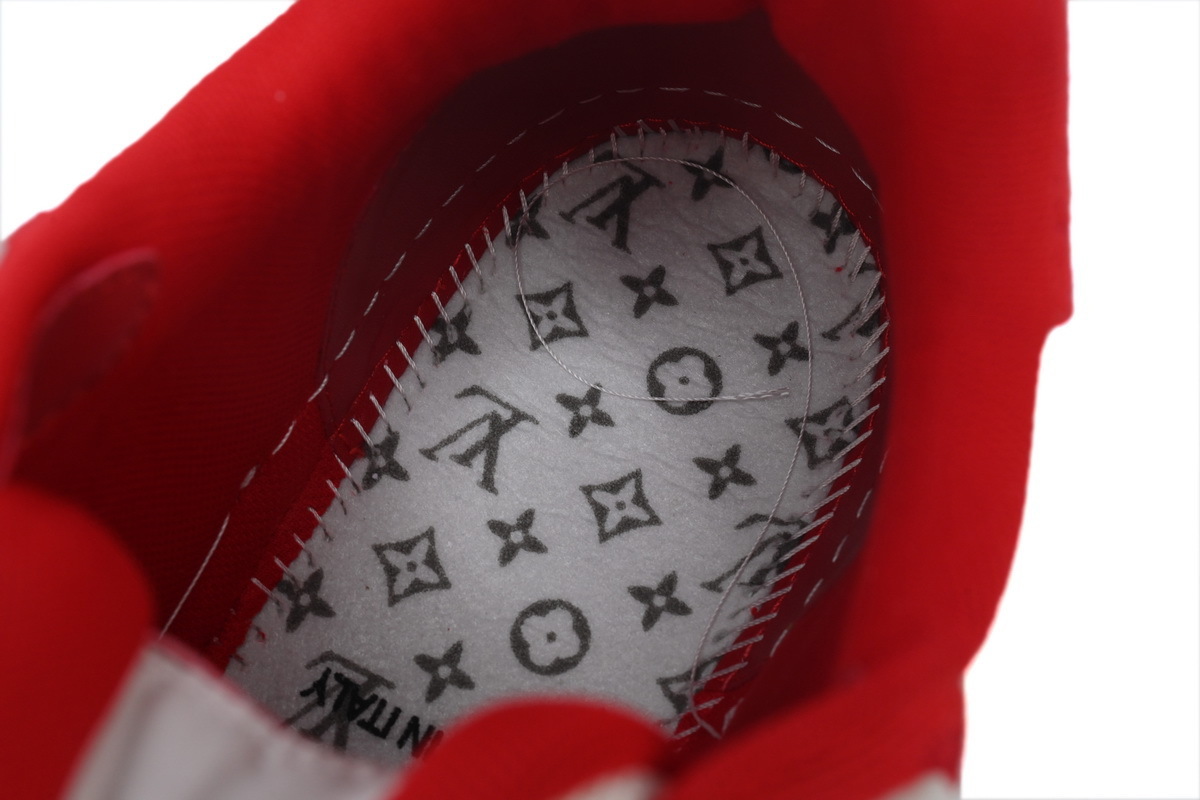 Louis Vuitton Trainer Red Monogram Denim 1ABLXI