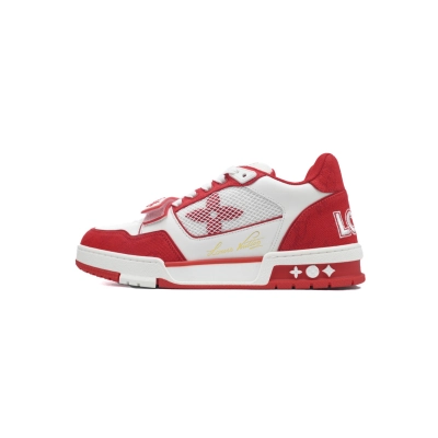 Louis Vuitton Trainer Red Monogram Denim 1ABLXI 01